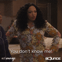 african-american woman with a caption that says "you don't know me"